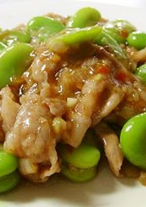 そら豆と豚薄切り肉のスイチリ炒め❤-レシピのメイン写真