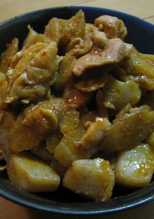 鶏肉とごぼうとこんにゃくのピリ辛みそ煮-レシピのメイン写真