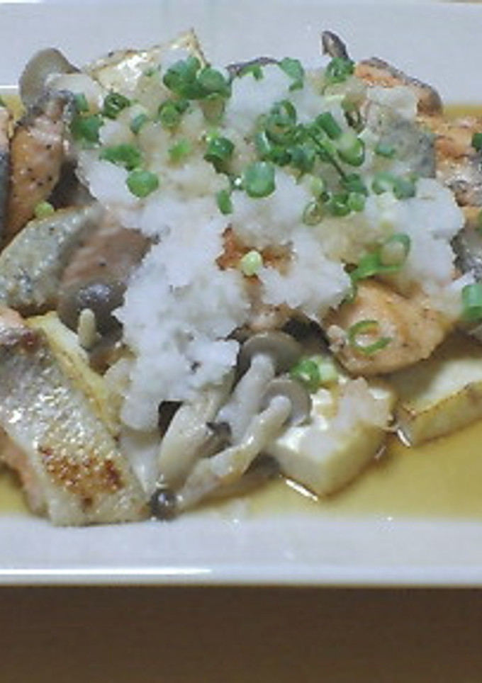 鮭と厚揚げのおろしポン酢かけ-レシピのメイン写真