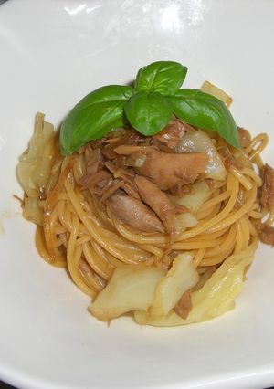 ツナとキャベツの醤油味パスタ-レシピのメイン写真