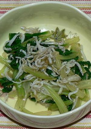セロリの葉と釜揚げちりめんの柚子胡椒味-レシピのメイン写真