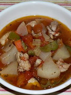 圧力鍋で、鶏もも肉と野菜のトマトスープ煮-レシピのメイン写真