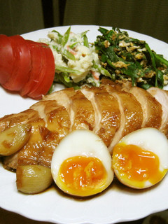 簡単 鶏チャーシュー(半熟卵入り)-レシピのメイン写真