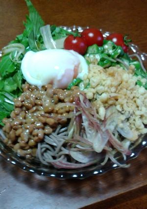 冷やし納豆たぬきサラダそば★-レシピのメイン写真