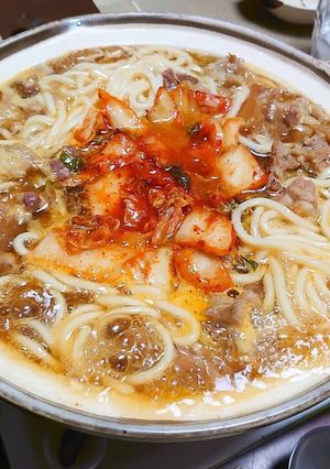 すじ肉キムチうどん-レシピのメイン写真