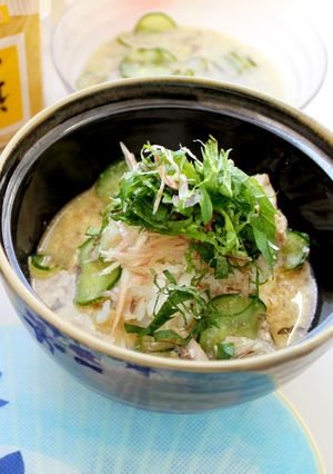 【ごていしゅ麦味噌】サバ水煮缶の冷や汁-レシピのメイン写真