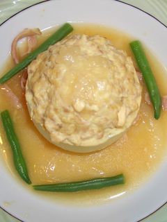 鶏ミンチのせ、新タマネギのスープ煮-レシピのメイン写真