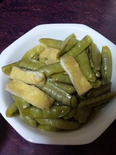 きぬさやと油揚げの煮物-レシピのメイン写真