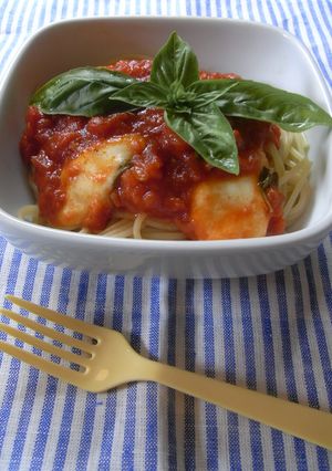 モッツァレラチーズとトマトソースのパスタ-レシピのメイン写真