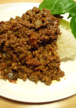 ナスとトマトのキーマカレー-レシピのメイン写真