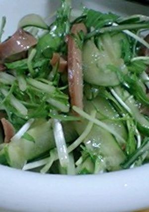水菜と胡瓜のイカサラダ-レシピのメイン写真