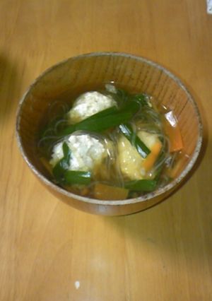 鶏むね肉で☆鶏団子スープ-レシピのメイン写真
