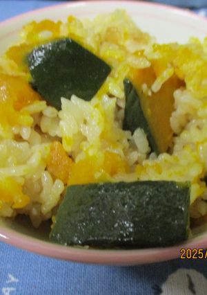 かぼちゃの炊き込みご飯😋♪-レシピのメイン写真