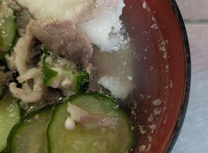 簡単★きゅうりとオクラと豚こま肉のスープ-レシピのメイン写真