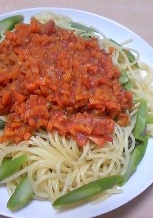 アスパラとトマトパスタ-レシピのメイン写真