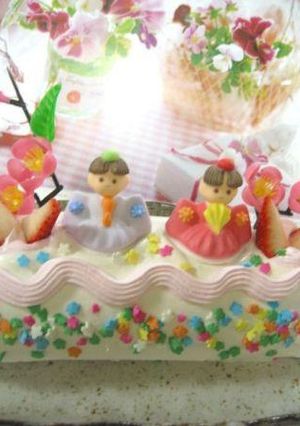 楽しいひな祭り♪くるくる♪おひな様のロールケーキ-レシピのメイン写真