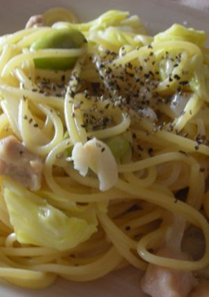 粉末ミルクで鶏肉とそら豆のクリームパスタ-レシピのメイン写真