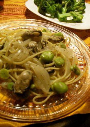 そら豆と牡蠣の具だくさんオイルパスタ-レシピのメイン写真