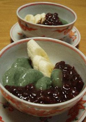 『よもぎ白玉ぜんざい』(^^♪-レシピのメイン写真