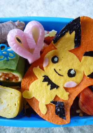 キャラ弁『ポケモン　ギザミミピチュー』-レシピのメイン写真
