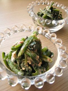 ほうれん草のクリームチーズおかか醤油和え-レシピのメイン写真