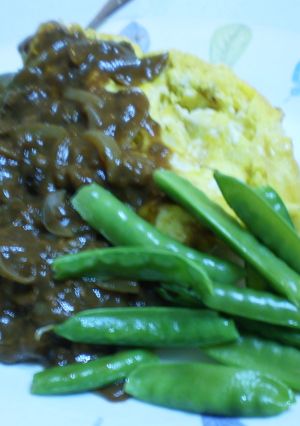 冷やご飯でハヤシオムライス-レシピのメイン写真