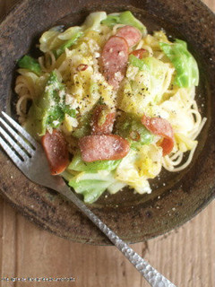 簡単!キャベツとウインナーのパスタ-レシピのメイン写真