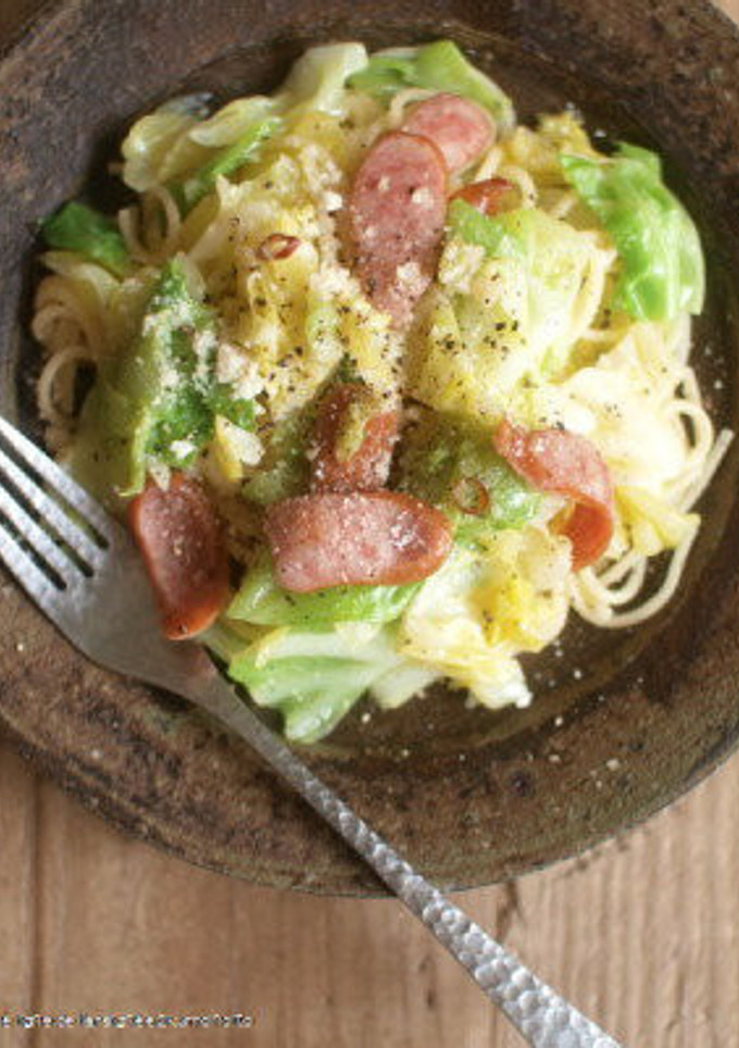 簡単！キャベツとウインナーのパスタ-レシピのメイン写真