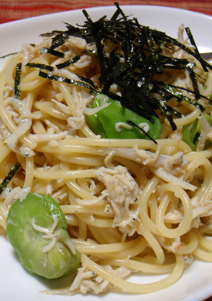 ☆そら豆としらすの簡単和風パスタ☆-レシピのメイン写真