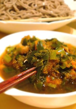 ウマ！おろし人参・韮・納豆のそばつゆ-レシピのメイン写真