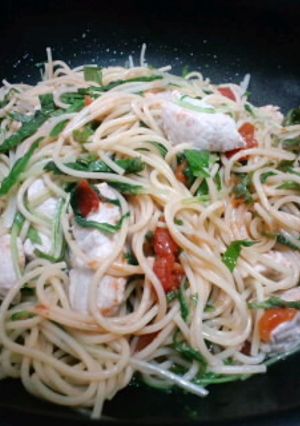 サメとトマトのパスタ-レシピのメイン写真