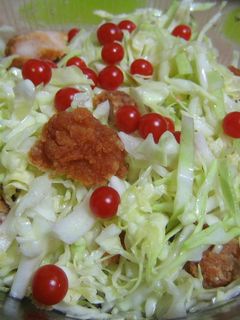 から揚げとキャベツの簡単おかずサラダ☆-レシピのメイン写真