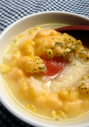 トマトとチーズのコンポタスープ飯-レシピのメイン写真