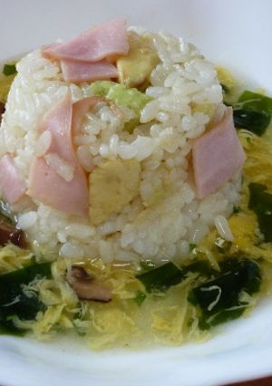 アボガドとハムのトロ～リ玉子スープご飯-レシピのメイン写真