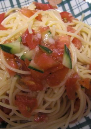 がっつり！俺流☆完熟トマトの冷製パスタ。-レシピのメイン写真