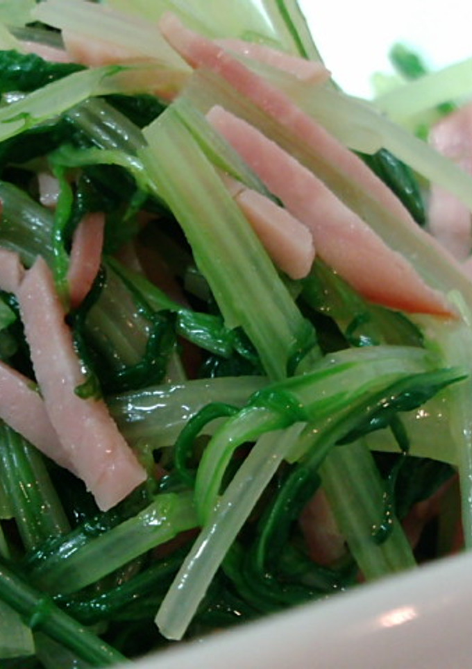 みず菜とハムのおひたし☆ごま油風味-レシピのメイン写真