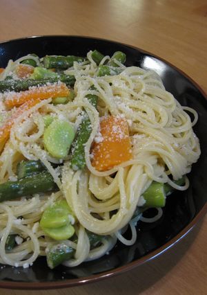 そら豆とアスパラとチーズのパスタ-レシピのメイン写真