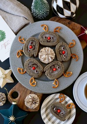 米粉とねりごまのトナカイロールケーキ🦌🎄-レシピのメイン写真