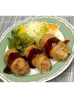 豚バラ肉巻きハンバーグ★動画あり★-レシピのメイン写真