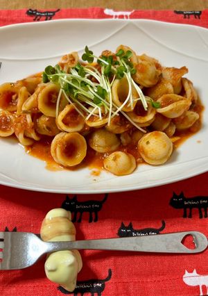 サバとトマトのパスタ(オレキエッテ)-レシピのメイン写真