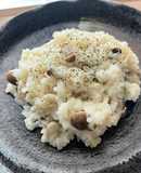 【きのこリゾット】冷やご飯で簡単調理！