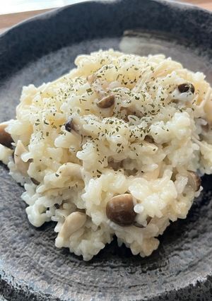 【きのこリゾット】冷やご飯で簡単調理！-レシピのメイン写真