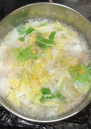 卵スープ♪簡単鶏がらスープ白菜ツナ缶-レシピのメイン写真