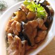鶏肉と茄子のマスタード醤油炒め