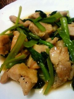 鶏肉と小松菜のにんにくバター醤油炒め-レシピのメイン写真