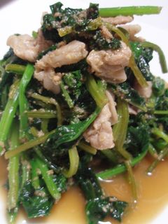 ほうれん草と豚肉のごま炒め-レシピのメイン写真