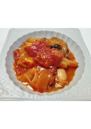 ジューシーお茄子のお手軽トマト煮込み-レシピのメイン写真