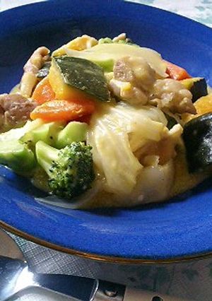 ☆がらスープで緑黄色野菜の豆乳煮込み☆-レシピのメイン写真