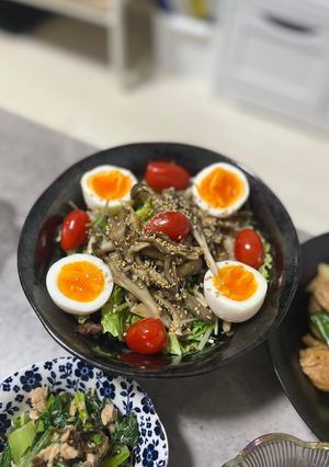 栄養満点♩きのこの和風サラダ-レシピのメイン写真