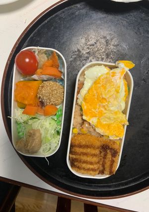 レンジ簡単洋風ヤンニョム味オムライス弁当-レシピのメイン写真